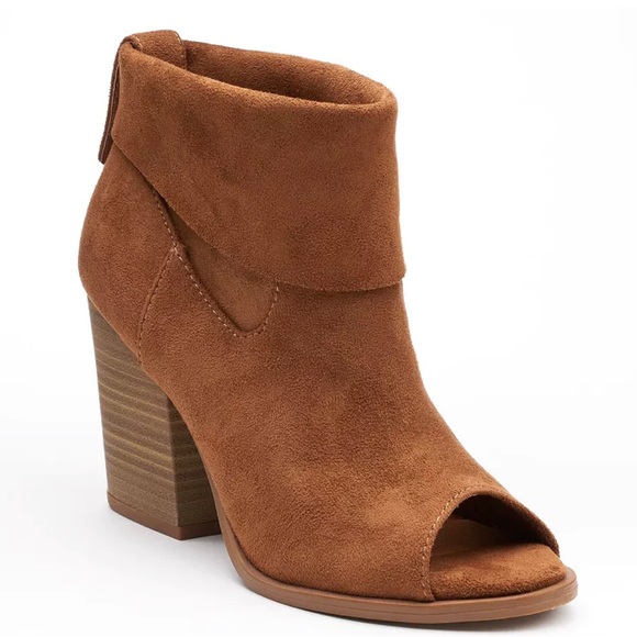 So Nochill Women’s Peep Toe Ankle Boots Size 9 Cognac Brown - Picture 6 of 10